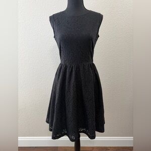 Garnet Hill Black Lace Mini Dress